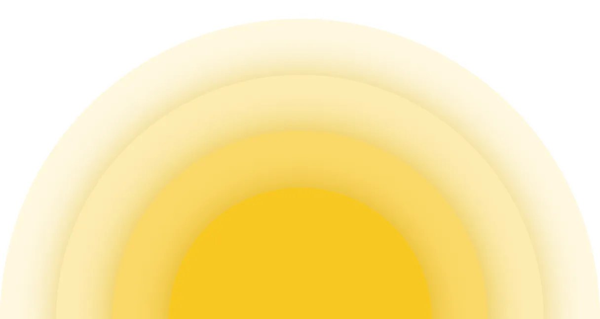 Gradient orange semicircle.