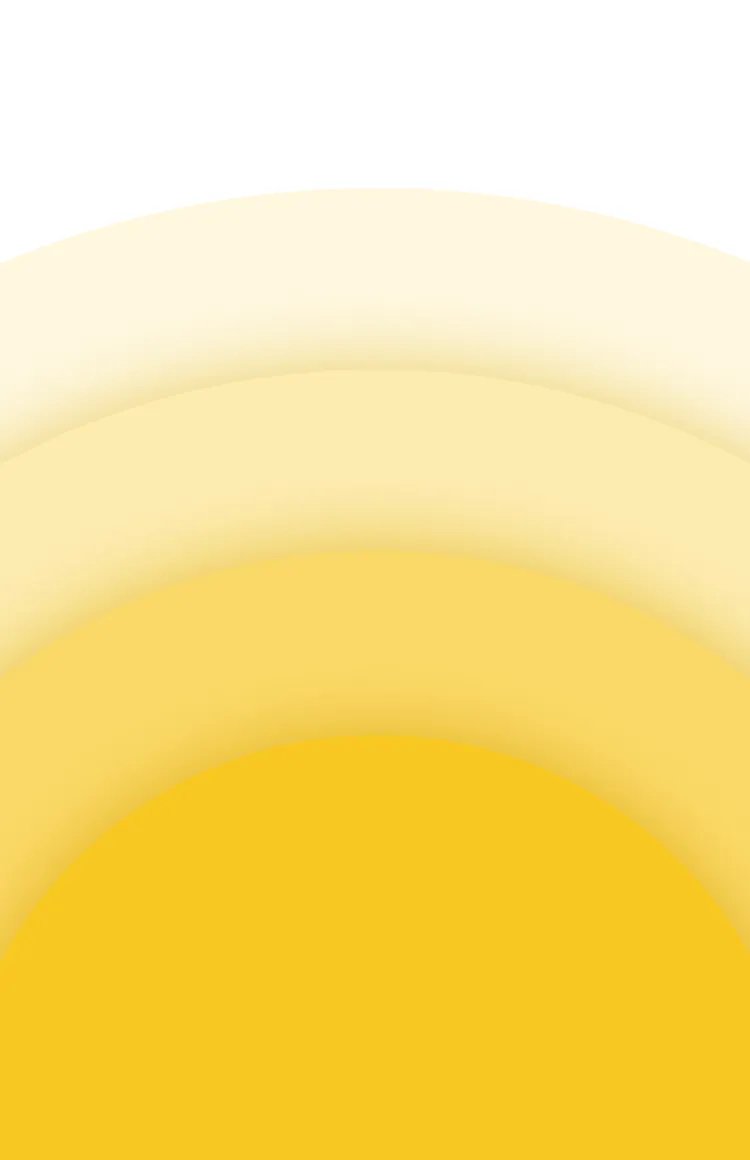 Gradient orange semicircle.