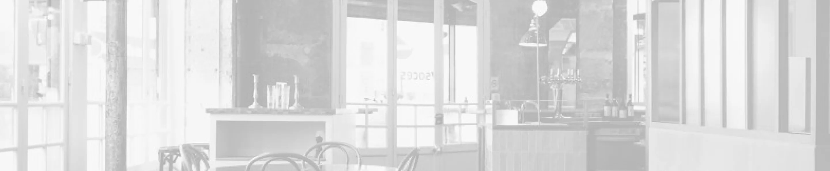 Black and white photograph of the Soces restaurant.