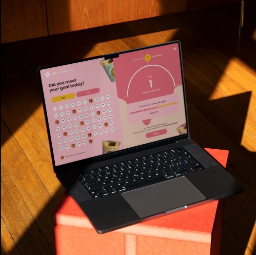 Black Computer with Halo Top Landing Page