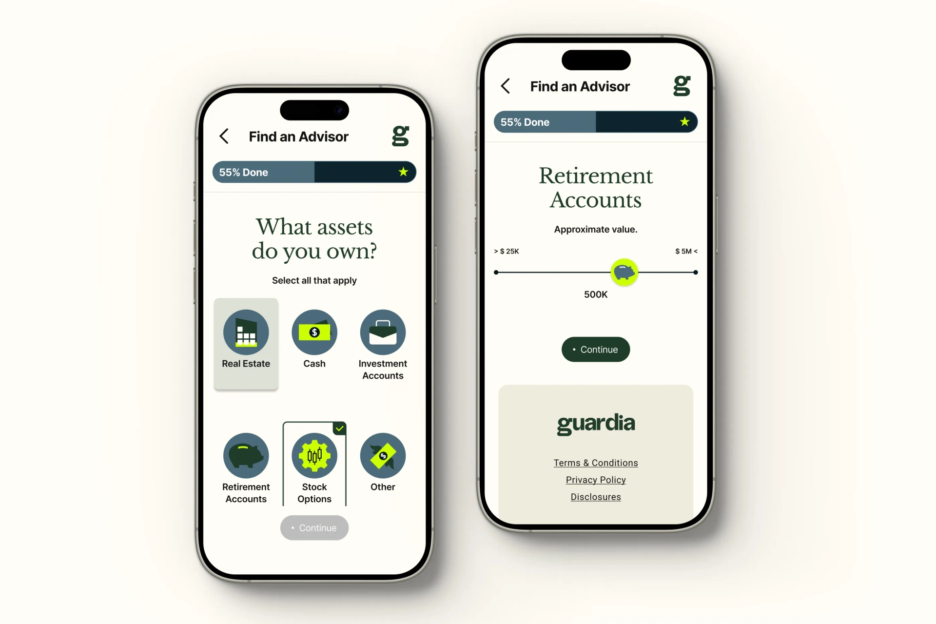 Guardia-stacked-a.webp Two iphones displaying a form provided by Guardia.