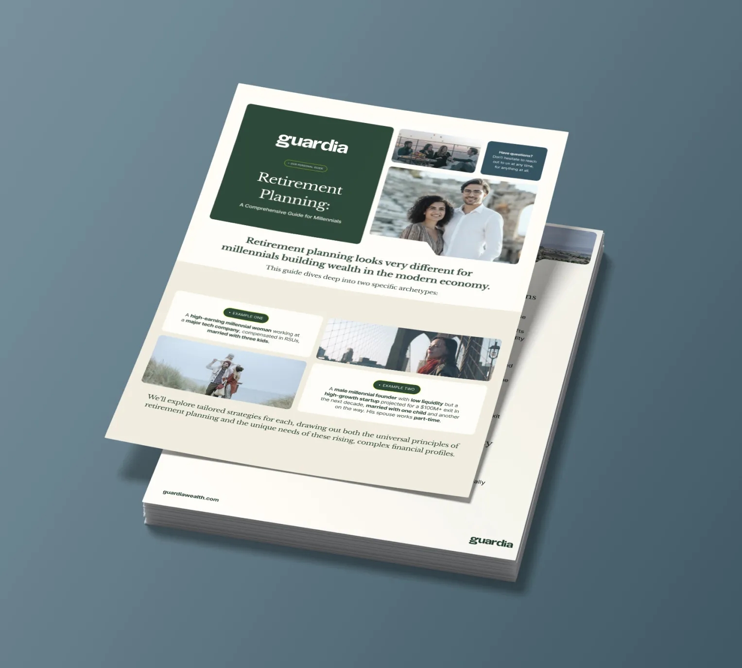 Guardia-stacked-b.webp A pamphlet newsletter with a Guardia design.