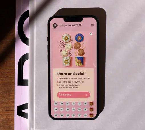 Halo Top Goal Getter App and Pop up on iPhone