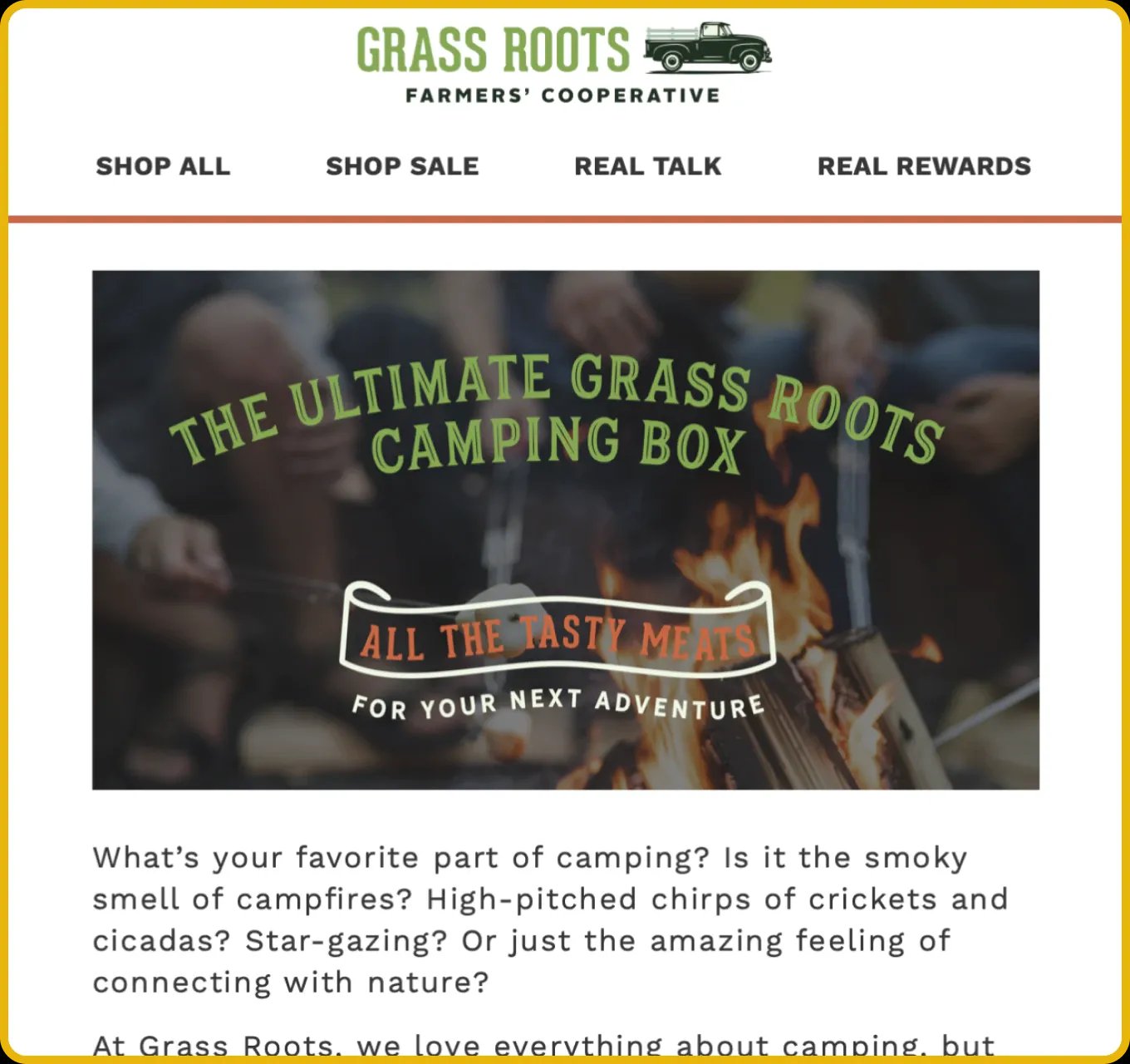 Image of Grass Roots webpage.